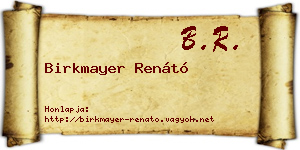 Birkmayer Renátó névjegykártya